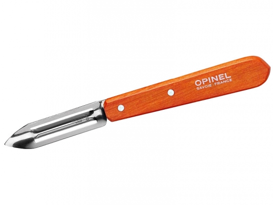 Opinel Schälmesser No. 115 rostfreier Sandvik-Stahl für Rechts- und Linkshänder orangefarbener Buchenholzgriff