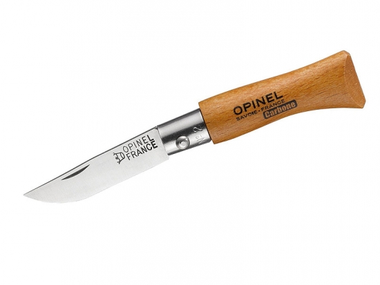 Opinel-Messer Gr. 2 Minimesser 35mm Klinge Kohlenstoffstahl Hartholzgriff 254002 