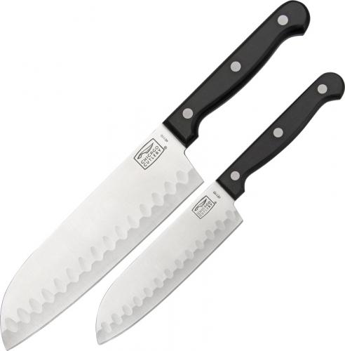 Essentials Küchenmesserset 2-teilig Santoku Messer Partoku Messer rostfrei