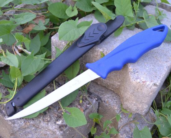 Elk Ridge Filetiermesser Blau mit Messerschärfer rostfrei mit Scheide