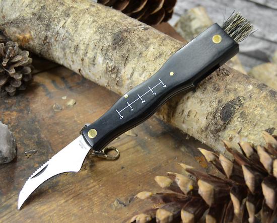 Haller Pilzmesser mit Bürste Klinge 420 rostfreier Stahl Holzgriff Messer 